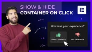 How to hide and show containers on. Elementor using jquery